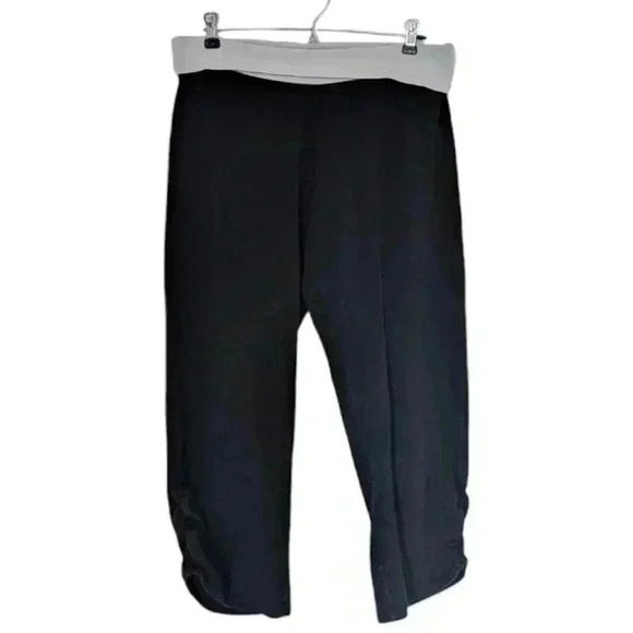 Patagonia Calma Capris Women's L Black White Foldover Waistband Cropped Active - Picture 4 of 14